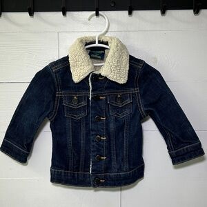 Genuine Kids from Oshkosh Sherpa-Lined Collar Denim Jacket - Dark Blue